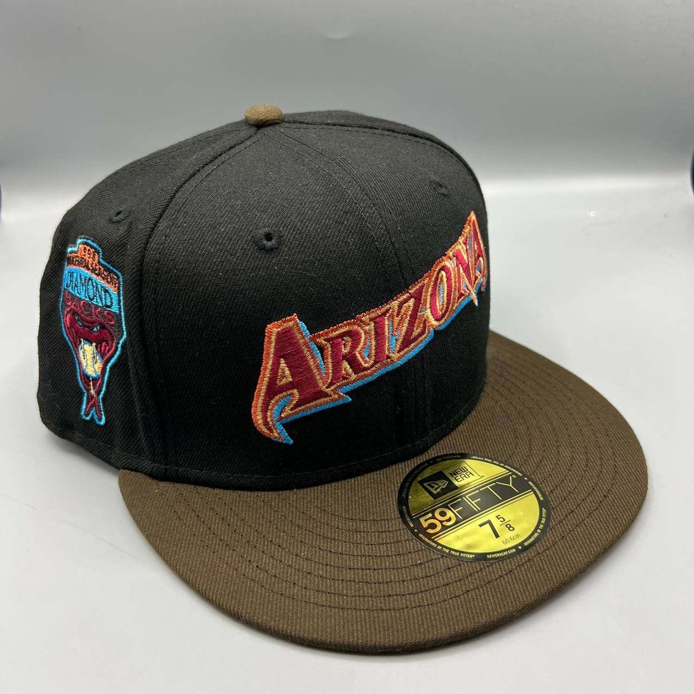 Arizona‎ Diamondbacks Hat Men 7 5/8 Black Brown 59Fifty New Era Fitted Cap